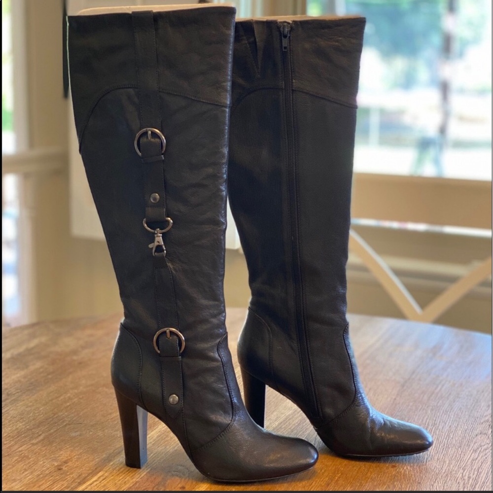 Charles David Black Leather Karly Boots